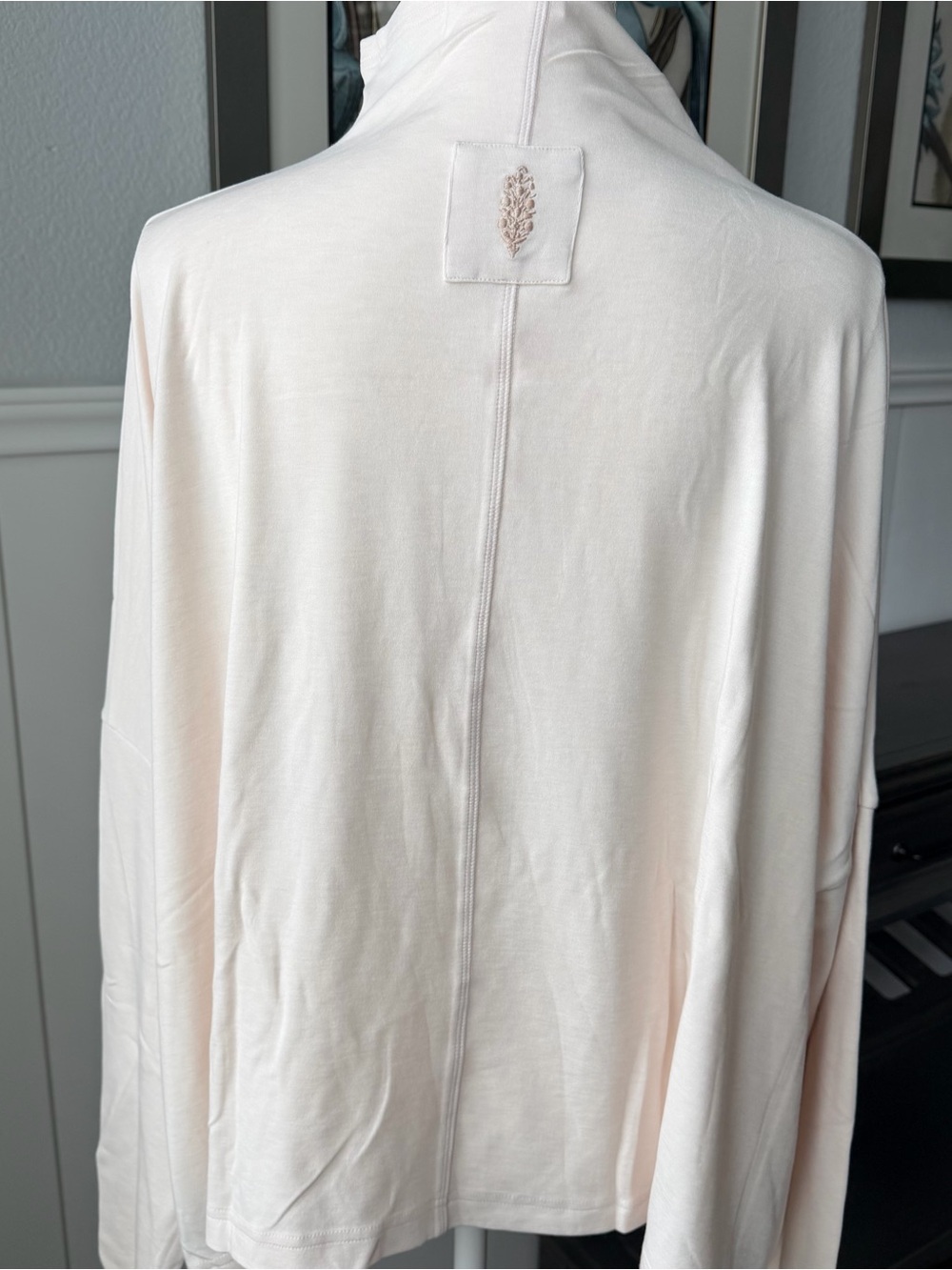 FP Movement by Free People Blush-Cream Draped Open-Front Long Sleeve Top